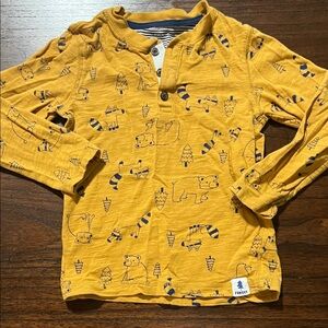 Carter's Mustard Yellow Animal Print Long Sleeve Tee